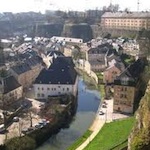 Buildings and river in Luxembourg