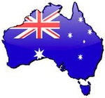 Australia map and flag