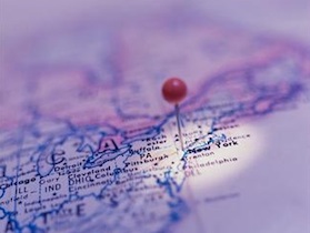 New York on map