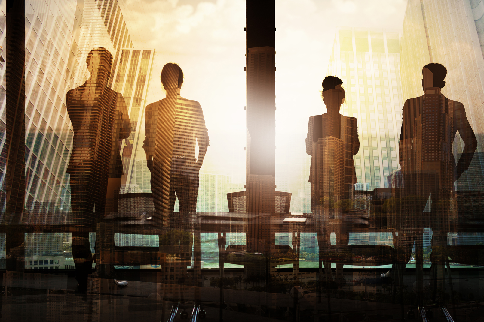 Business people in silhouette